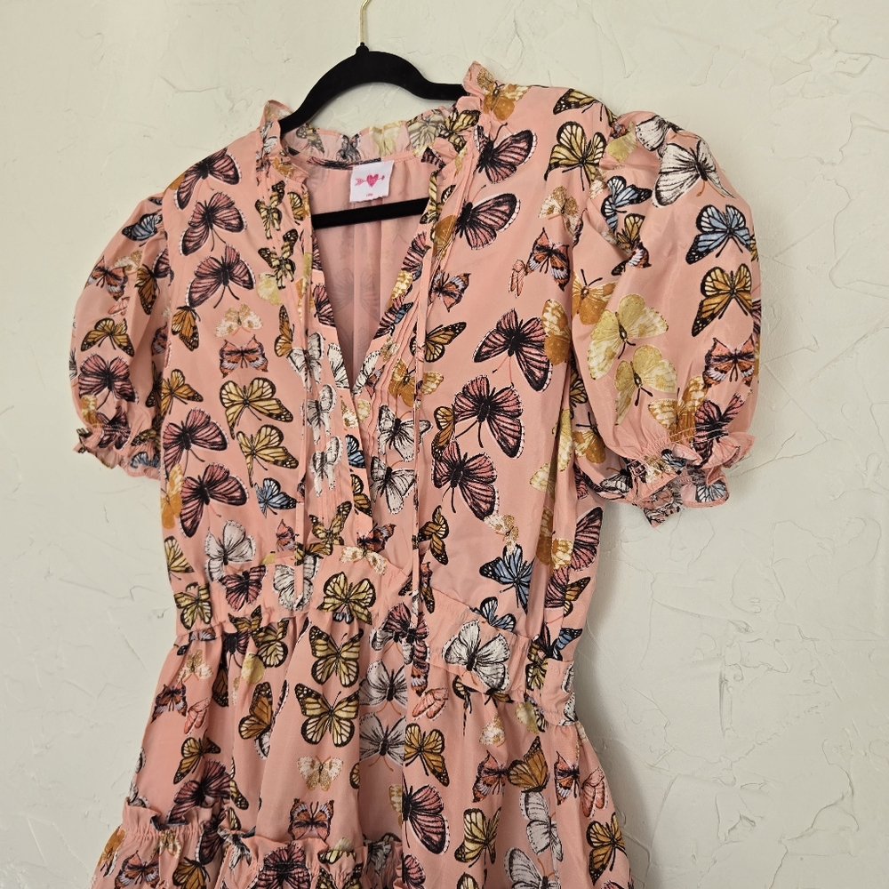 Buddy Love Pink Butterfly Print Short Dress - Picture 5 of 12